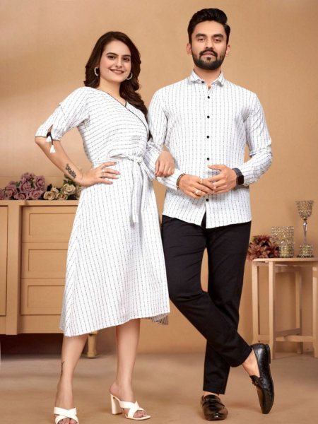 New Launch Black Color Pure Cotton Pattern Weaving Couple Combo Collection  Couple Combo collection 