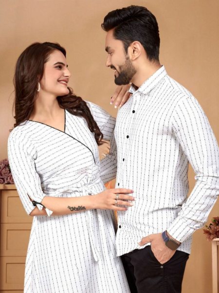 New Launch Black Color Pure Cotton Pattern Weaving Couple Combo Collection  Couple Combo collection 