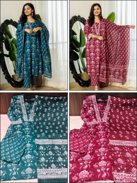 New Launch  Designer Cotton Suit  with Handwork and Printed Dupatta for Everyday Comfort  Cotton Kurtis Wholesale