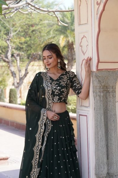 New Launch Sequence Embroidery Work Lehenga Choli  Designer Lehenga Choli