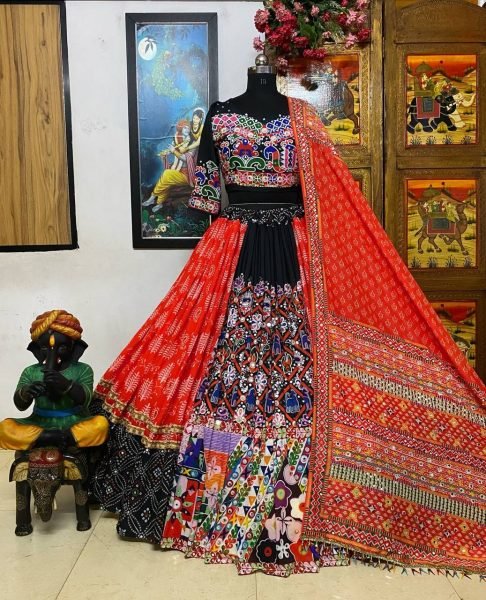 New Launched Muslin Cotton Printed Lehenga Choli Navratri Lehnega Choli