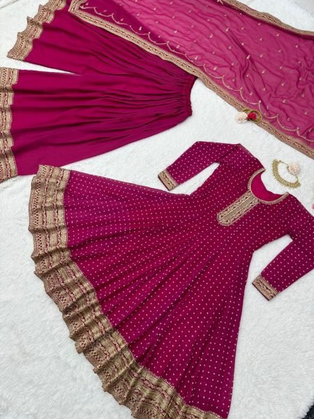 New Launching Faux Georgette Sharara Suit With Sequence Work Ready To Wear Collection