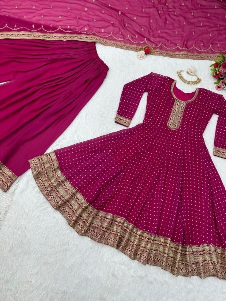 New Launching Faux Georgette Sharara Suit With Sequence Work Ready To Wear Collection