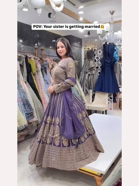 New Launching Georgette Lehenga Choli With Sequence Work  Designer Lehenga Choli