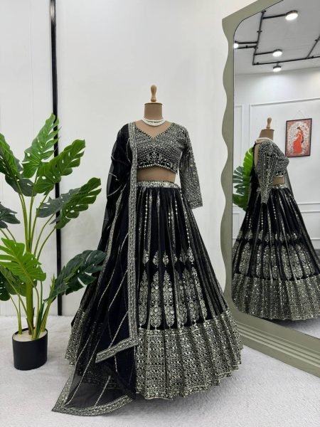 New Launching Georgette Lehenga Choli With Sequence Work  Designer Lehenga Choli