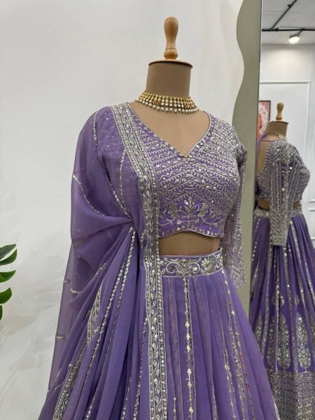 New Launching Georgette Lehenga Choli With Sequence Work  Designer Lehenga Choli