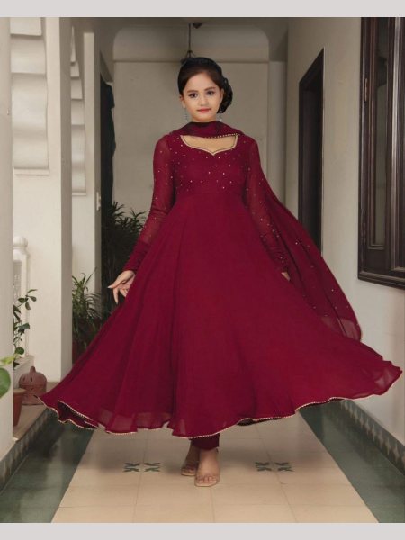 New Launching Kids Fox Georgette Gown Collection Girls Wear