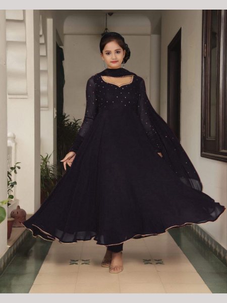 New Launching Kids Fox Georgette Gown Collection Girls Wear