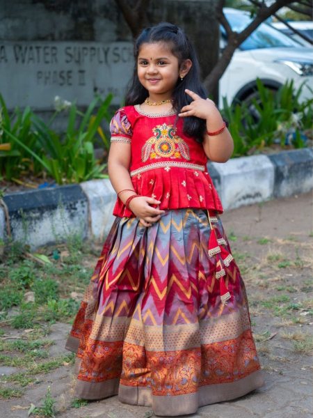 New Launching Kids Soft Banglory Silk Lehenga Choli Collection 