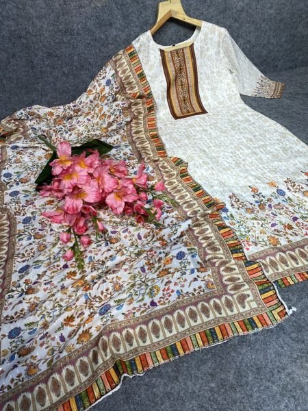 New Launching Printed Muslin Kurti   Dupatta With Sequence Work  Kurti With Dupatta Wholesale