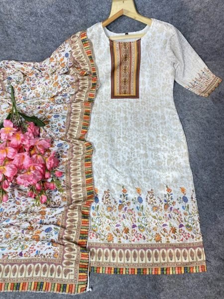 New Launching Printed Muslin Kurti   Dupatta With Sequence Work  Kurti With Dupatta Wholesale