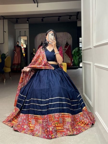 New Navy Blue Chaniya Choli For Navratri Navratri Lehnega Choli