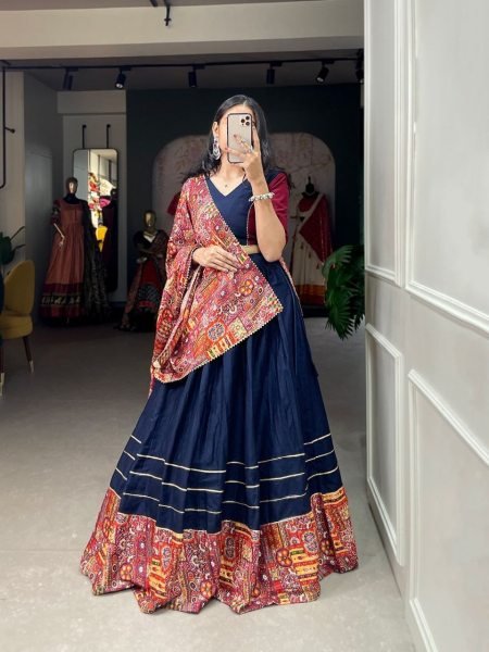 New Navy Blue Chaniya Choli For Navratri Navratri Lehnega Choli