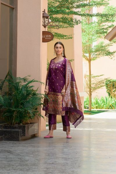 New Patola Concept Soft Banarasi Silk Suits  Churidar Salwar Suits Wholesale