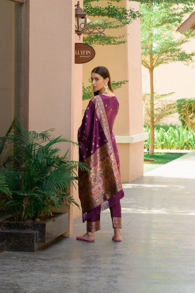 New Patola Concept Soft Banarasi Silk Suits  Churidar Salwar Suits Wholesale