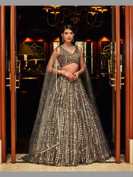 New Premium Malai Satin Embellished With Beautiful Sequins Work Designer Lehenga Collection Bollywood Lehenga Choli