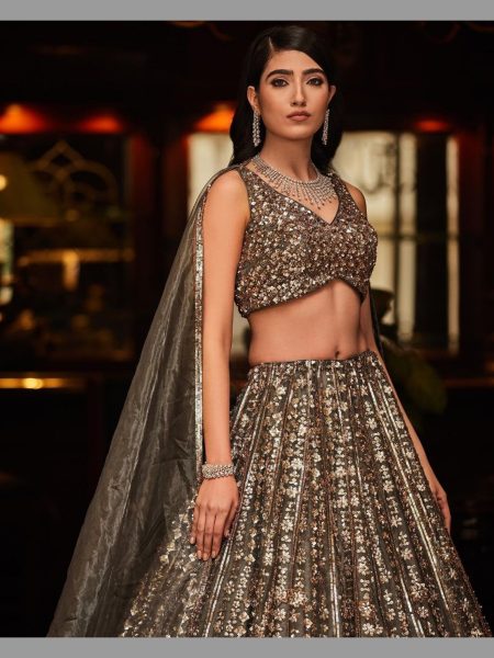 New Premium Malai Satin Embellished With Beautiful Sequins Work Designer Lehenga Collection Bollywood Lehenga Choli