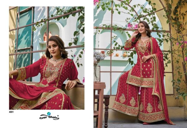 New Presenting Pure Chinon Plazzo Suits Collection  Designer Plazzo Salwar Suits Wholesale