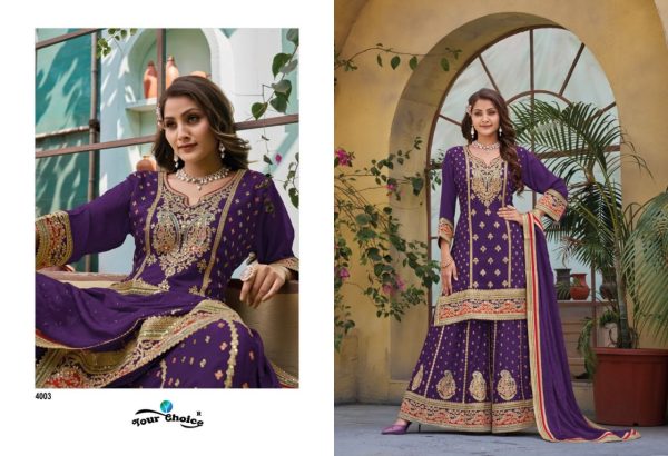 New Presenting Pure Chinon Plazzo Suits Collection  Designer Plazzo Salwar Suits Wholesale