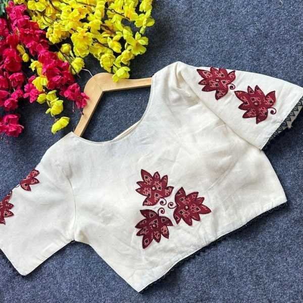 New Pure Khadi Cotton Readymade Stitched Half Sleeve Blouse For Women Blouse Collection