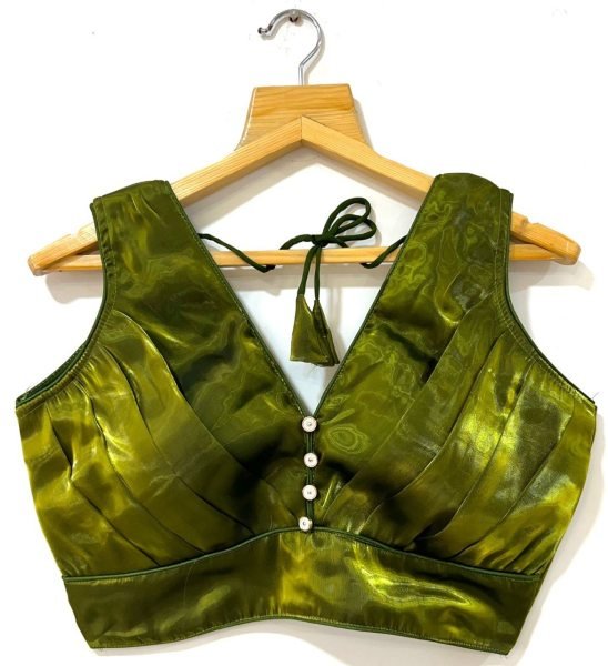 New Rafale Silk Pleated Designer Blouse  Blouse Collection