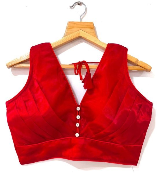 New Rafale Silk Pleated Designer Blouse  Blouse Collection