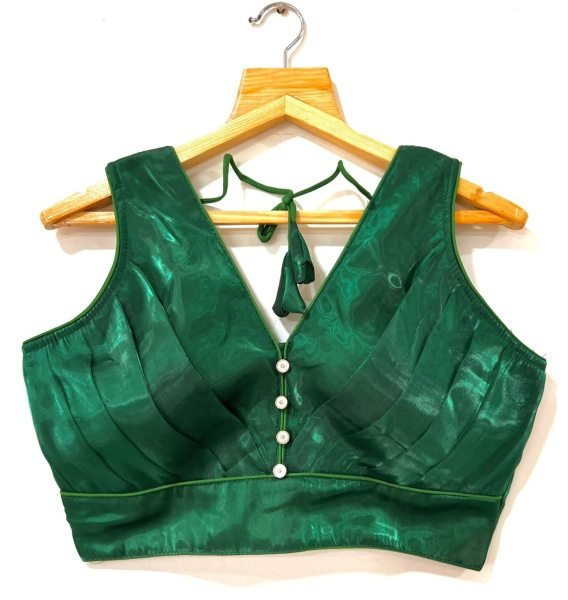 New Rafale Silk Pleated Designer Blouse  Blouse Collection