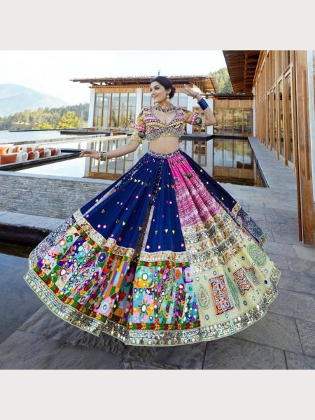 New Trending Navratri Special Muslin Cotton Lehenga Choli  Navratri Lehnega Choli