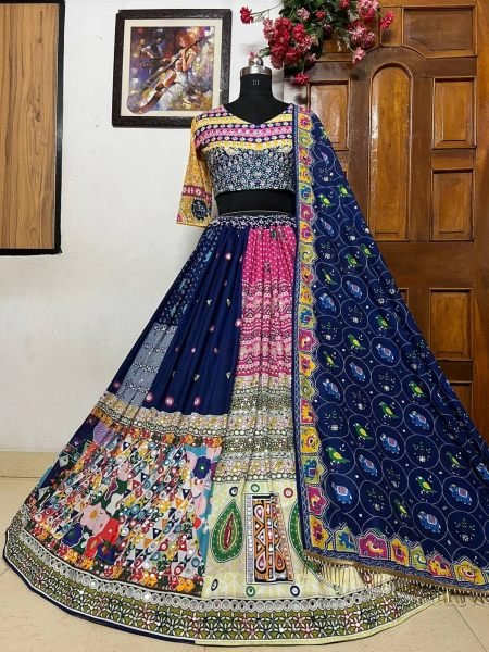 New Trending Navratri Special Muslin Cotton Lehenga Choli  Navratri Lehnega Choli