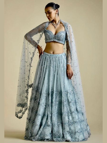 New Trending Net Lehenga Choli With Sequence Work By Royal Export   Lehenga