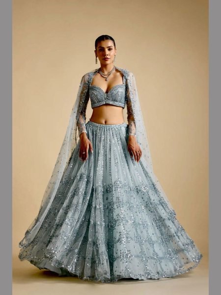 New Trending Net Lehenga Choli With Sequence Work By Royal Export  Designer Lehenga Choli