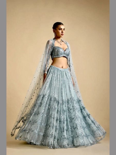 New Trending Net Lehenga Choli With Sequence Work By Royal Export  Designer Lehenga Choli