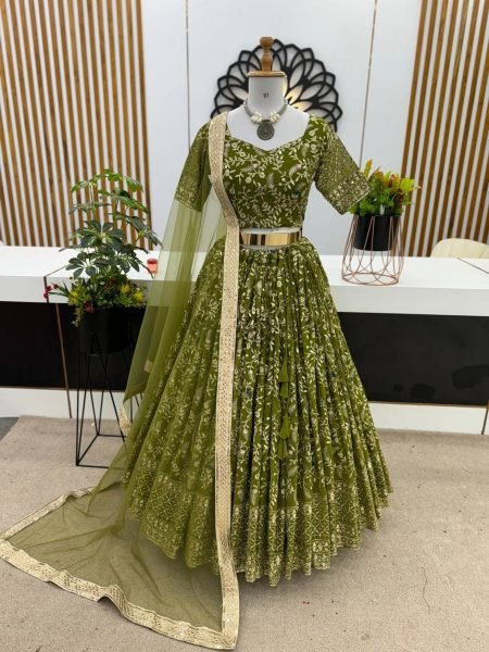 New Wedding Collection Faux Georgette Lehenga Choli  Designer Lehenga Choli