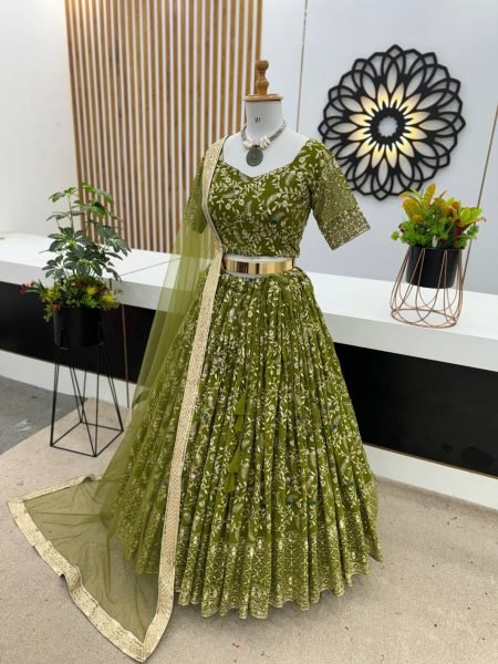 New Wedding Collection Faux Georgette Lehenga Choli  Designer Lehenga Choli