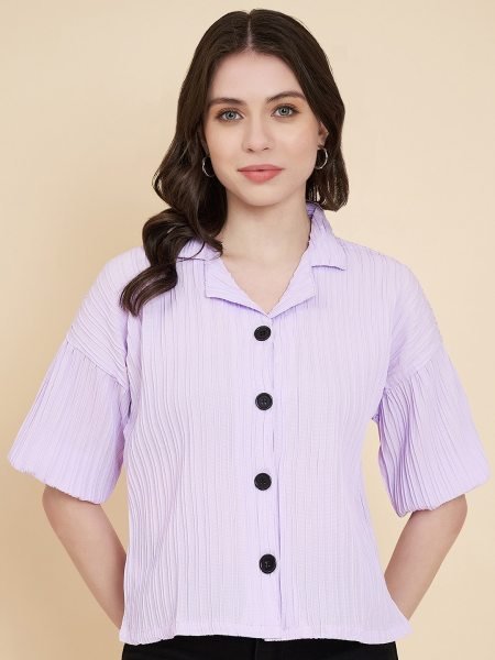 Comfort First Boxy Shirt for Women Cool Striped Fabric in Contemporary Oversized Fit Western Ladies Top Wholesale