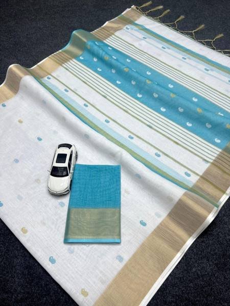 Onam Special Kerala Soft Linen Saree with Golden Border   Patch Work For Woman Linen Sarees Wholesale