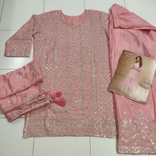 Online Surat Market For Heavy Chinon Embroidery Sequence Worked Ethnic Salwar Suit  Pakistani Suits Wholesale