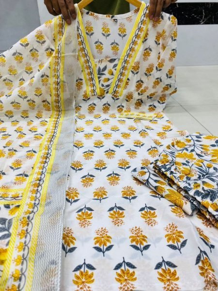 Order Reyon Cotton Kurta with Pant And Dupatta For Women  Online Shopping Cotton Kurtis Wholesale