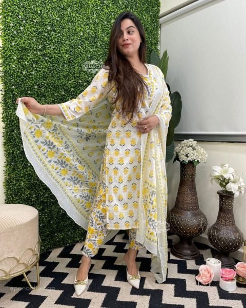 Order Reyon Cotton Kurta with Pant And Dupatta For Women  Online Shopping Cotton Kurtis Wholesale