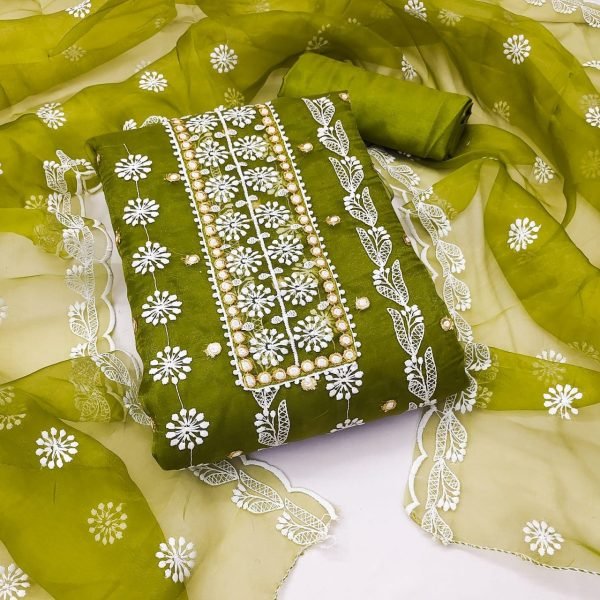 Organza Silk Dress Material Color Set Matching Dress Material Wholesale