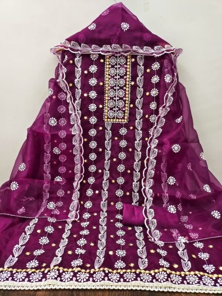 Organza Silk Dress Material Color Set Matching Dress Material Wholesale