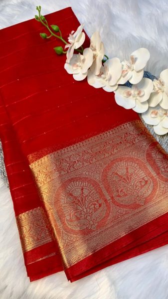 Organza Silk Sarees with Zari Jacquard Border at Wholesale Rates Organza Sarees Wholesale