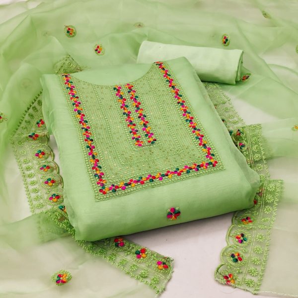 Organza Silk With Multi Work Dress Material Punjabi Dress Materials Wholesale