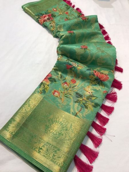Organza Zari Weaving Saree With Anokhi Jaal Design  Organza Sarees Wholesale