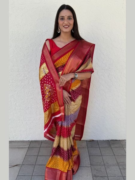 Original Dola Silk Saree with Jacquard Border Perfect for Occasions Ready Sarees 