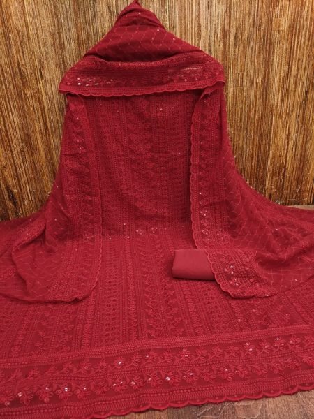 Original Georgette Work Dress Material Collection  Color Set Matching Dress Material Wholesale