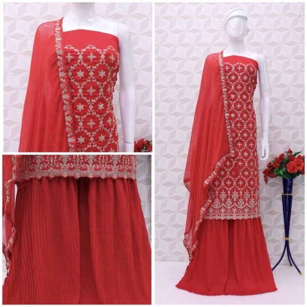 OS 1039 Heavy Daimond Georgette With Embroidery Coding & Sequence Work  Plazzo Suit Designer Plazzo Salwar Suits Wholesale