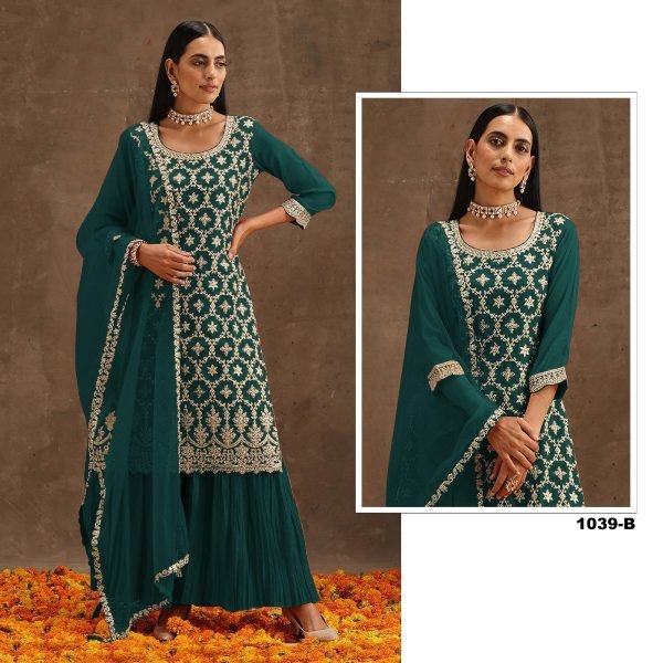 OS 1039 Heavy Daimond Georgette With Embroidery Coding & Sequence Work  Plazzo Suit Designer Plazzo Salwar Suits Wholesale