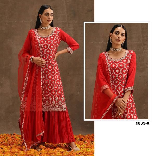 OS 1039 Heavy Daimond Georgette With Embroidery Coding & Sequence Work  Plazzo Suit Designer Plazzo Salwar Suits Wholesale