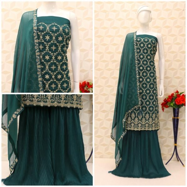 OS 1039 Heavy Daimond Georgette With Embroidery Coding & Sequence Work  Plazzo Suit Designer Plazzo Salwar Suits Wholesale